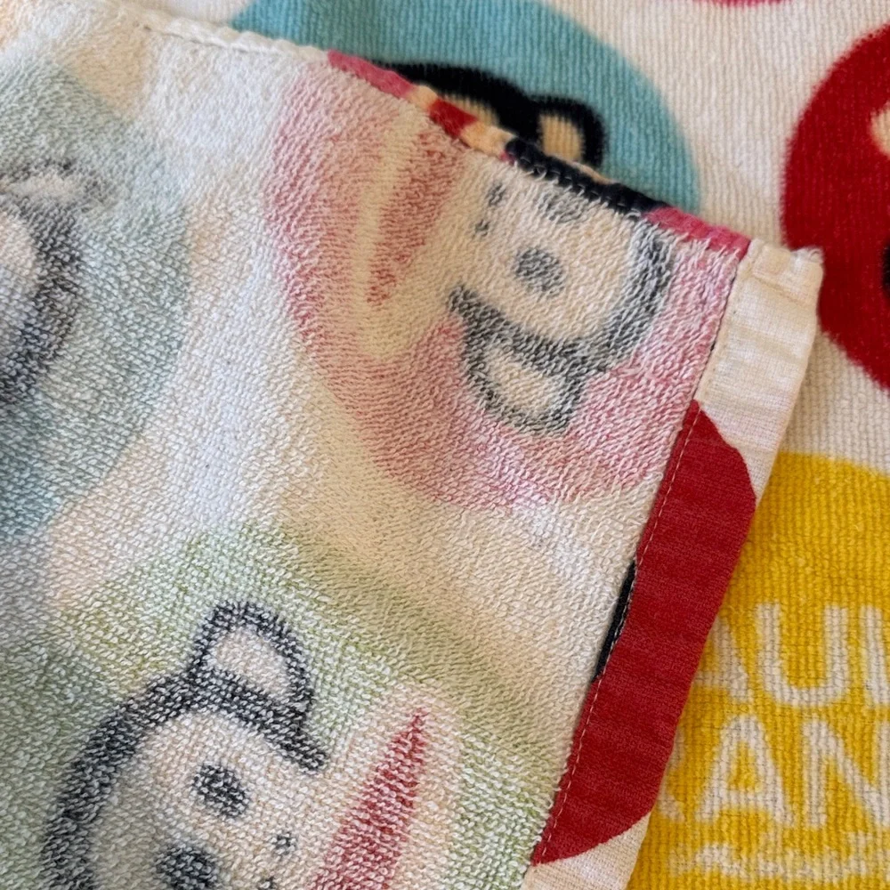 Paul Frank Multicolor Monkey Pattern Towel VTG y2k